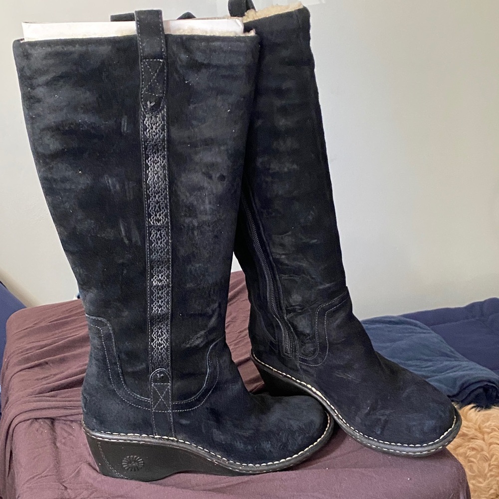 UGG Black Suede Winter Boots